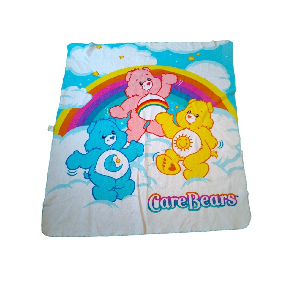 Care Bears‎ Fleece Blanket 2005  Rainbow VTG Y2K